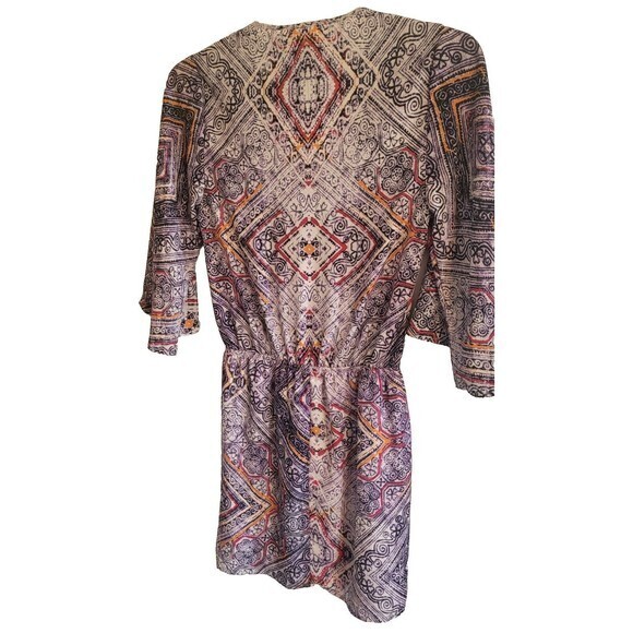 Eight Sixty Womens Bell Sleeve Cream Multicolor Lined Dress Multi Pattern Size M - Picture 7 of 12